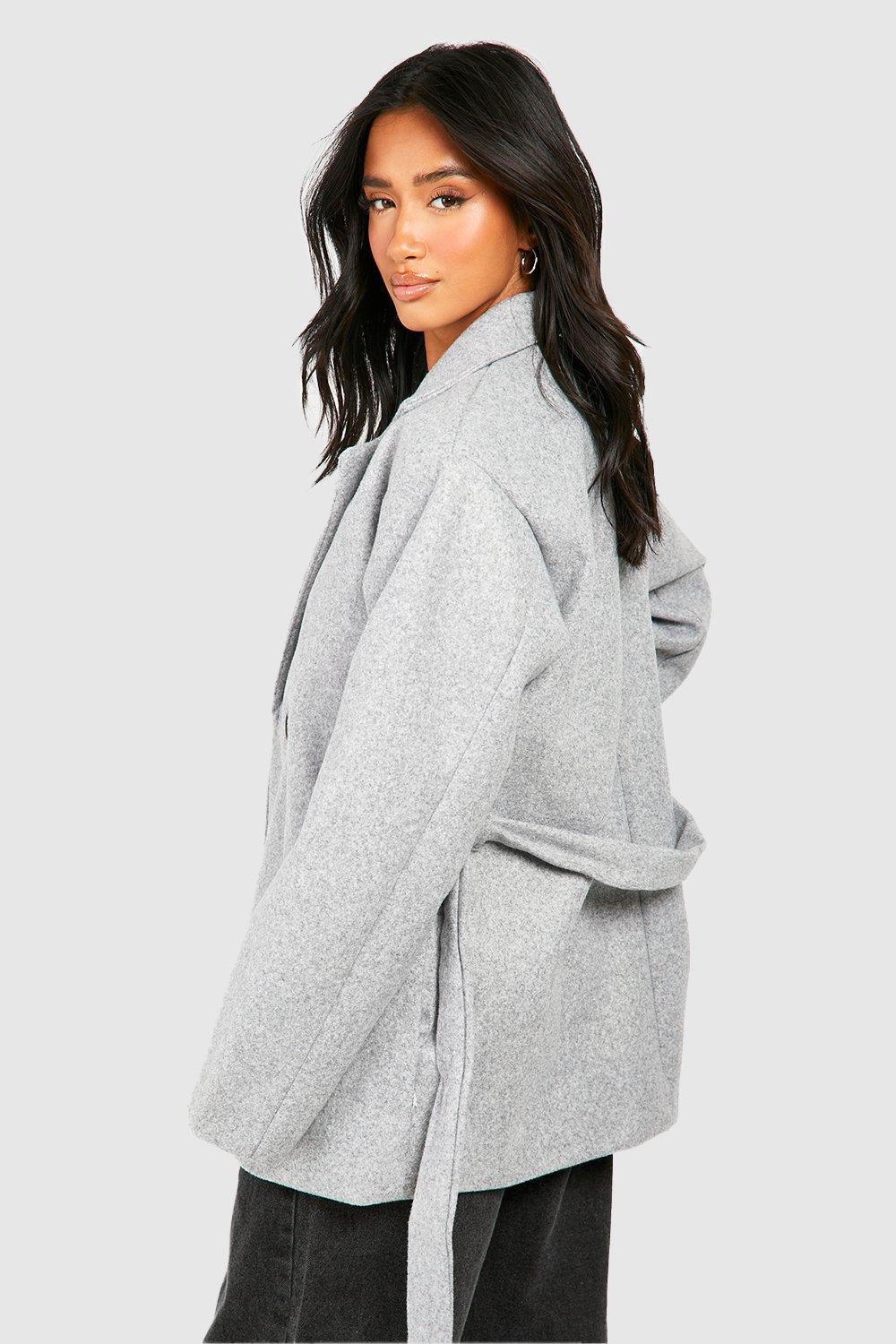 Petite Wool Look Belted Coat